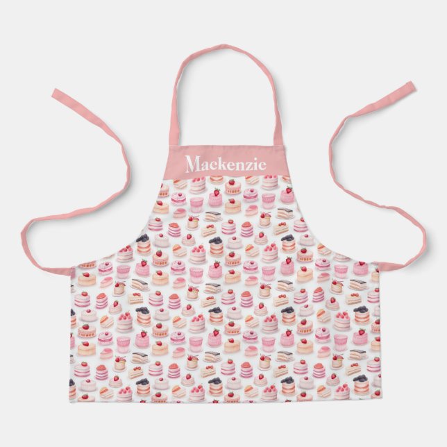 Personalized Tiny Cakes Sweet Kids Apron (Front)