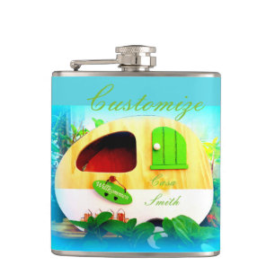personalized tiny casa Thunder_Cove Hip Flask