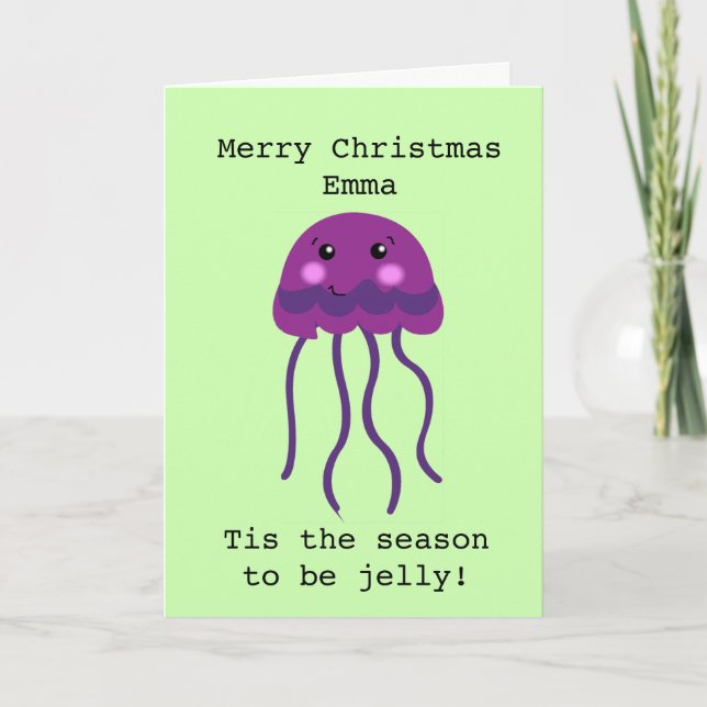 Personalized Tis the season to be jelly Christmas Holiday Card (Front)
