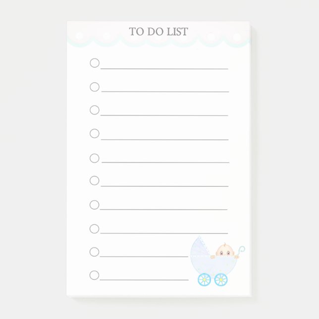 Personalized To Do List & Baby Stroller Post-it No Notes (Front)
