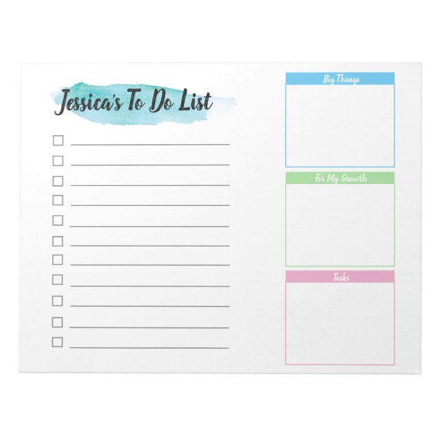 Personalized To do list - Break down boxes Notepad (Front)