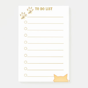 Personalized To Do List & Cat Paws Post-it Notes