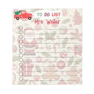 Personalized To-Do List Christmas Themed Notepad