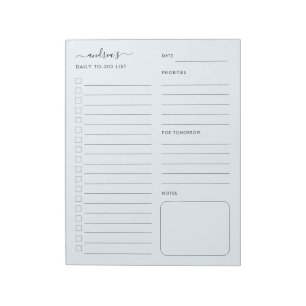 Personalized To-Do List Daily Notes Planner Blue