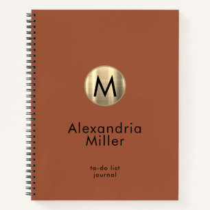 Personalized To-Do List Journal Terracotta