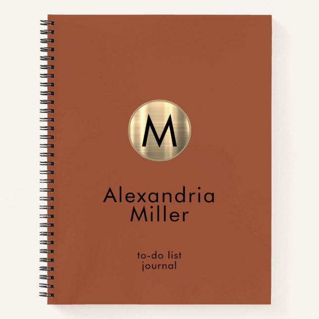 Personalized To-Do List Journal Terracotta (Front)
