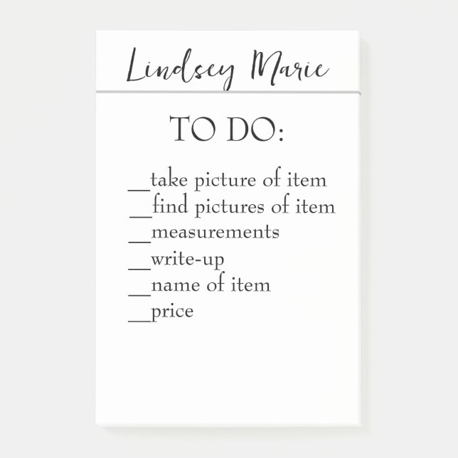 PERSONALIZED TO DO LIST notes (Front)