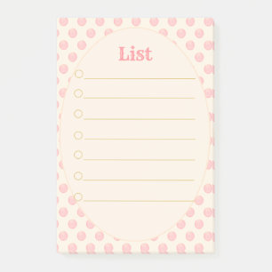 Personalized To Do List & Pink Dots Lined Post-it Notes