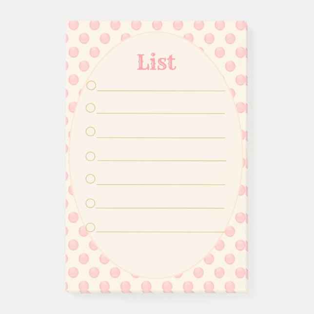 Personalized To Do List & Pink Dots Lined Post-it Notes (Front)