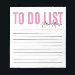 Personalized To Do List | Pink Notepad<br><div class="desc">This to do list is a handy little notepad to help keep you organized day in and day out. Personalize by adding your name in a script typography,  and modify the colour by customizing further or shop additional colours in our shop!</div>