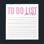 Personalized To Do List | Pink Notepad<br><div class="desc">This to do list is a handy little notepad to help keep you organized day in and day out. Personalize by adding your name in a script typography,  and modify the colour by customizing further or shop additional colours in our shop!</div>
