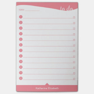 Personalized To Do List - Pink Post-it Notes