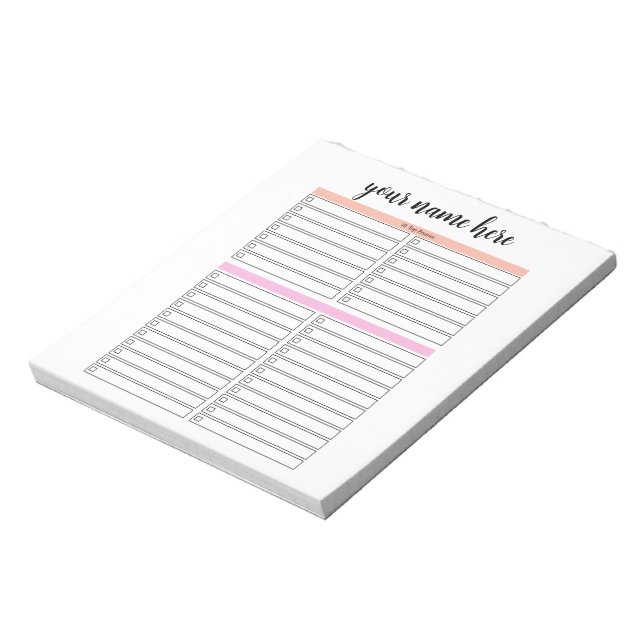 Personalized To Do List Planner Notepad (Rotated)