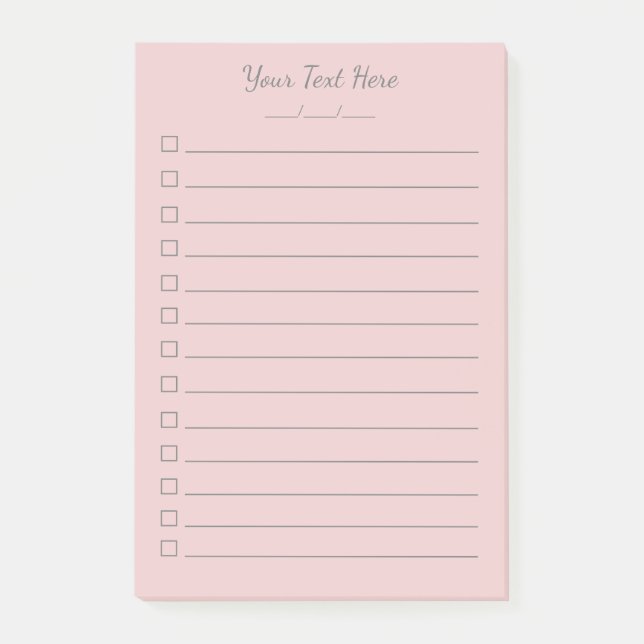 Personalized To Do List Post-it® Notes Pink (Front)