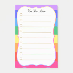 Personalized To Do List Rainbow Post-it Notes
