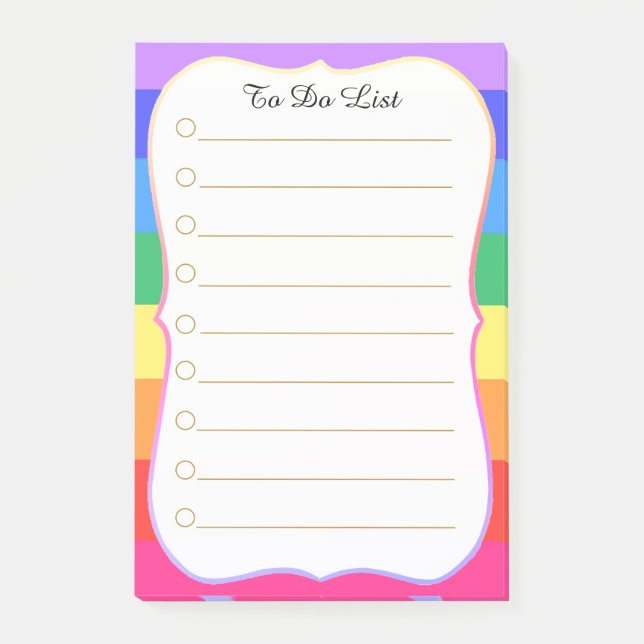 Personalized To Do List Rainbow Post-it Notes (Front)