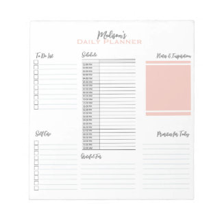 Personalized To Do List Schedule Daily Planner  Notepad