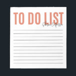 Personalized To Do List | Terra Cotta Notepad<br><div class="desc">This to do list is a handy little notepad to help keep you organized day in and day out. Personalize by adding your name in a script typography,  and modify the colour by customizing further or shop additional colours in our shop!</div>