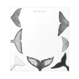 Personalized To Do List Whale Fluke Illustrated Notepad