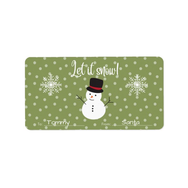 Personalized To / From Name Tag Christmas Stickers (Front)