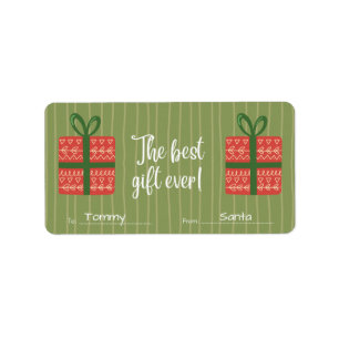 Personalized To / From Name Tag Christmas Stickers