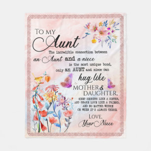 Personalized To My Aunt From Niece Fleece Blanket