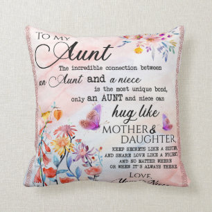 Personalized To My Aunt From Niece Throw Pillow