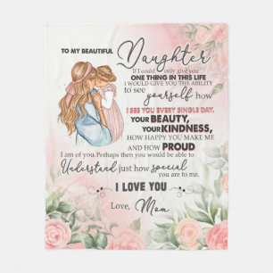 Personalized To My Beautiful Daughter Fleece Blanket