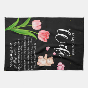 Personalized To My Beautiful Wife,Love You Forever Kitchen Towel