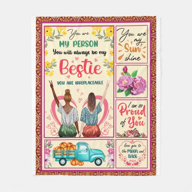 Personalized To My Best Friend Thank You For All|  Fleece Blanket (Front)