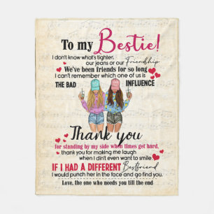 Personalized To My Bestie For Best Friends Gift Fleece Blanket