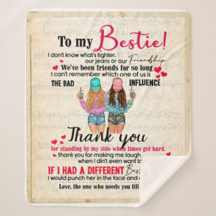 Personalized To My Bestie, Friends Gift For BFF Sherpa Blanket