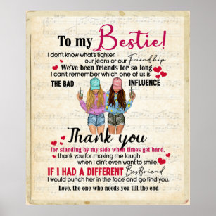 Personalized To My Bestie Poster