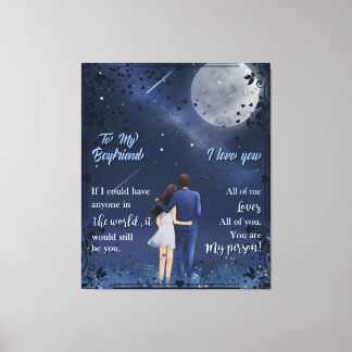 Personalized To My BoyFriend Blanket Canvas Print