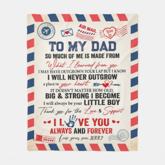 Personalized To My Dad Blanket From Son Air Mail