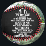 Personalized To My Dad Custom 2 Photo Collage Softball<br><div class="desc">TO MY DAD SO MUCH OF ME IS MADE FROM WHAT I LEARNED FROM YOU. NO MATTER HOW FAR I GO IN LIFE YOU WILL ALWAYS BE THE MAN THAT I WILL LOOK UP TO. YOU'RE THE GREATEST,  I LOVE YOU ALWAYS AND FOREVER</div>
