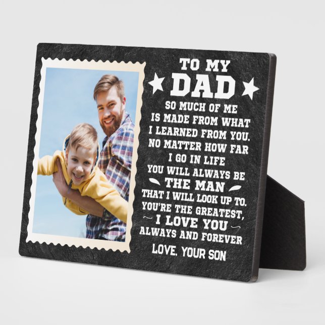 Personalized To My Dad Custom Name & photo Plaque (Side)