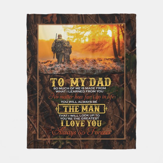 Personalized To My Dad Love Letter From Son Fleece Blanket (Front)