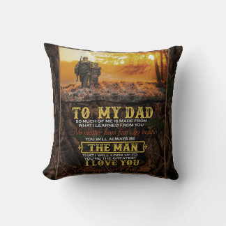 Personalized To My Dad Love Letter From Son Throw Pillow