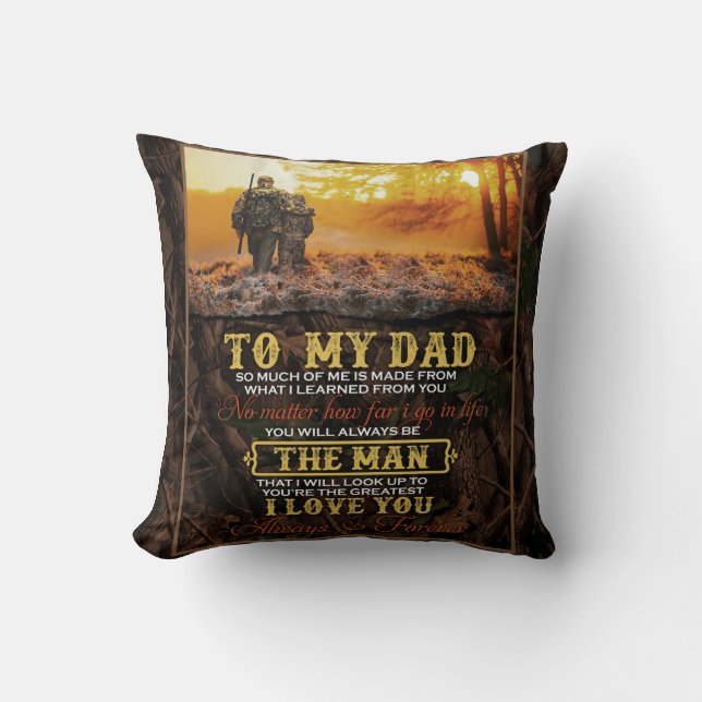 Personalized To My Dad Love Letter From Son Throw Pillow (Front)