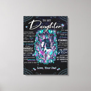 Personalized To My Daughter Blanket, Canvas Print