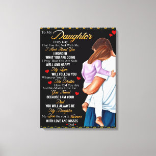 Personalized To My Daughter Blanket, Canvas Print