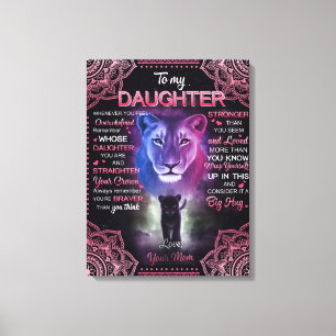 Personalized To My Daughter Blanket, Canvas Print
