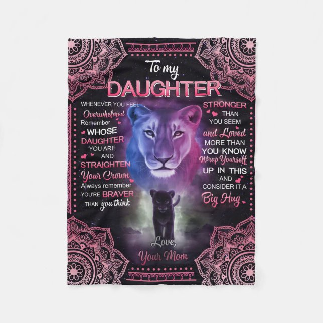 Personalized To My Daughter Blanket, Fleece Blanket (Front)