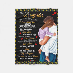 Personalized To My Daughter Blanket, Fleece Blanket