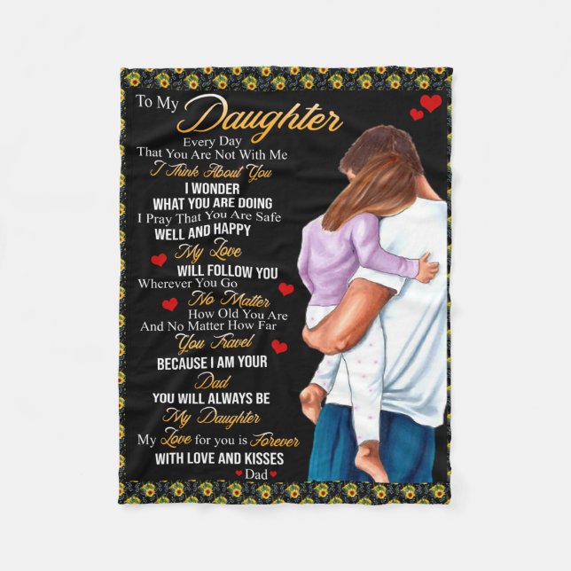 Personalized To My Daughter Blanket, Fleece Blanket (Front)