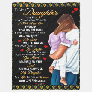 Personalized To My Daughter Blanket, Fleece Blanket