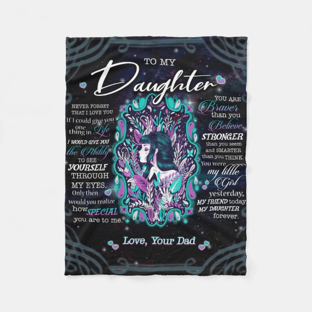 Personalized To My Daughter Blanket, Fleece Blanket (Front)