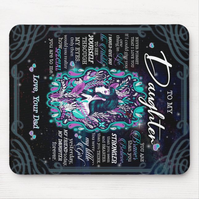Personalized To My Daughter Blanket, Mouse Pad (Front)
