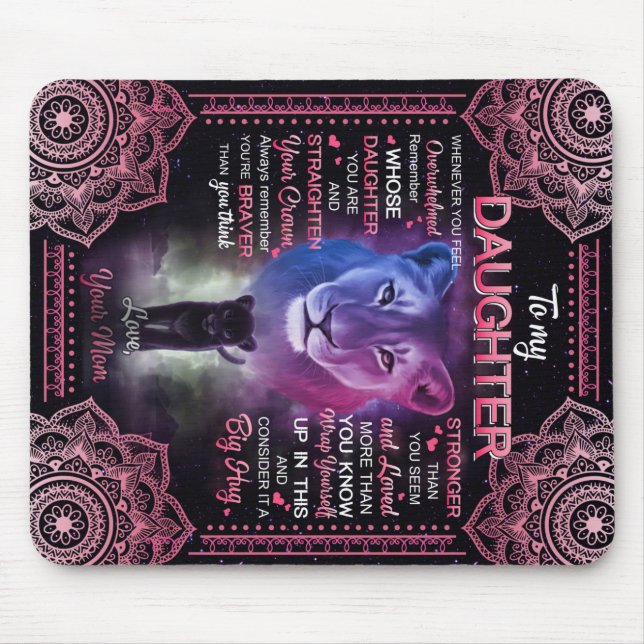 Personalized To My Daughter Blanket, Mouse Pad (Front)